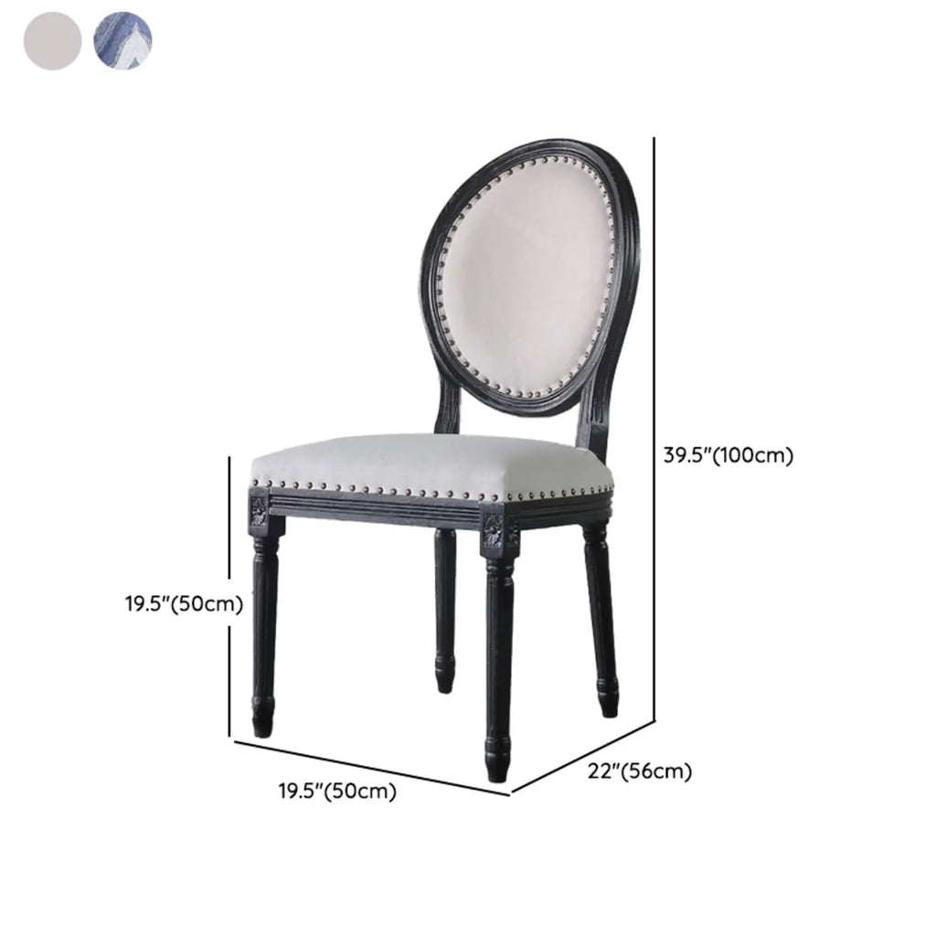 Vintage Dining Chair Faux Leather Upholstery with Back