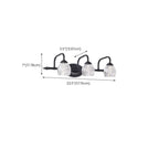 3-Light Vintage Bathroom Vanity Light with Glass Arc Shade