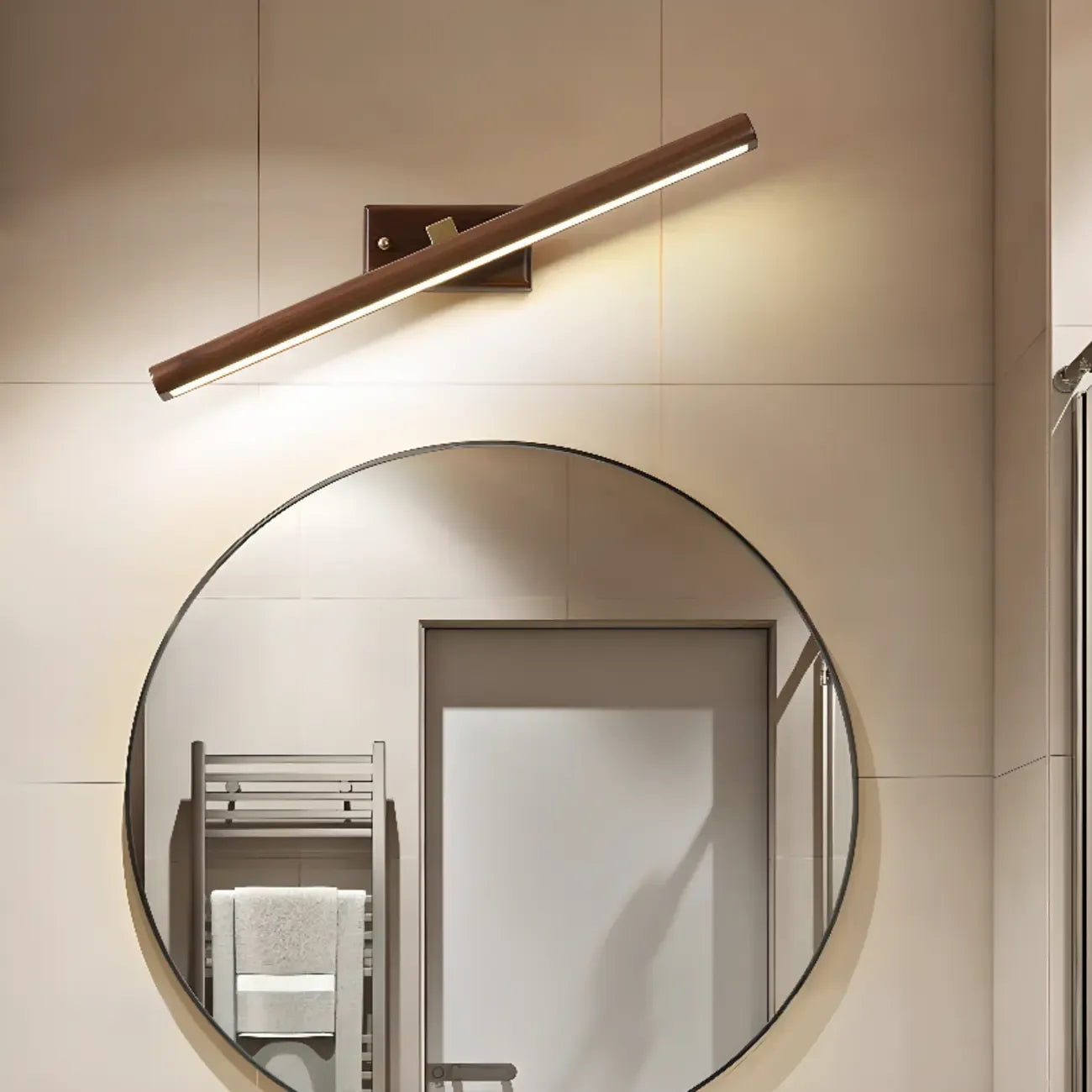 Modern Wood LED Vanity Light Fixture with Rotable Design