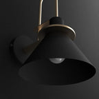 Cone Bathroom Vanity Light with Green Iron Shade