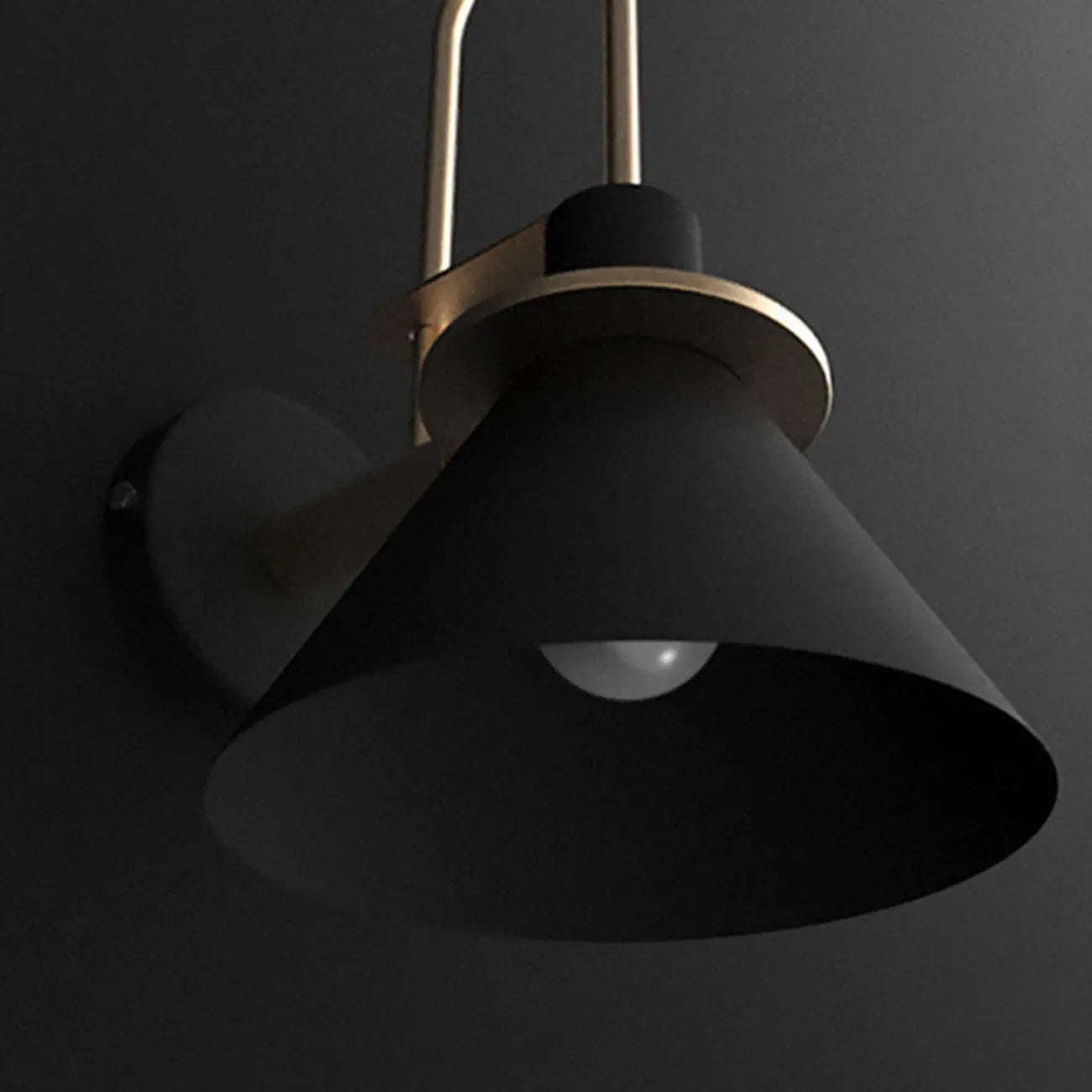 Cone Bathroom Vanity Light with Green Iron Shade