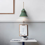 Cone Bathroom Vanity Light with Green Iron Shade