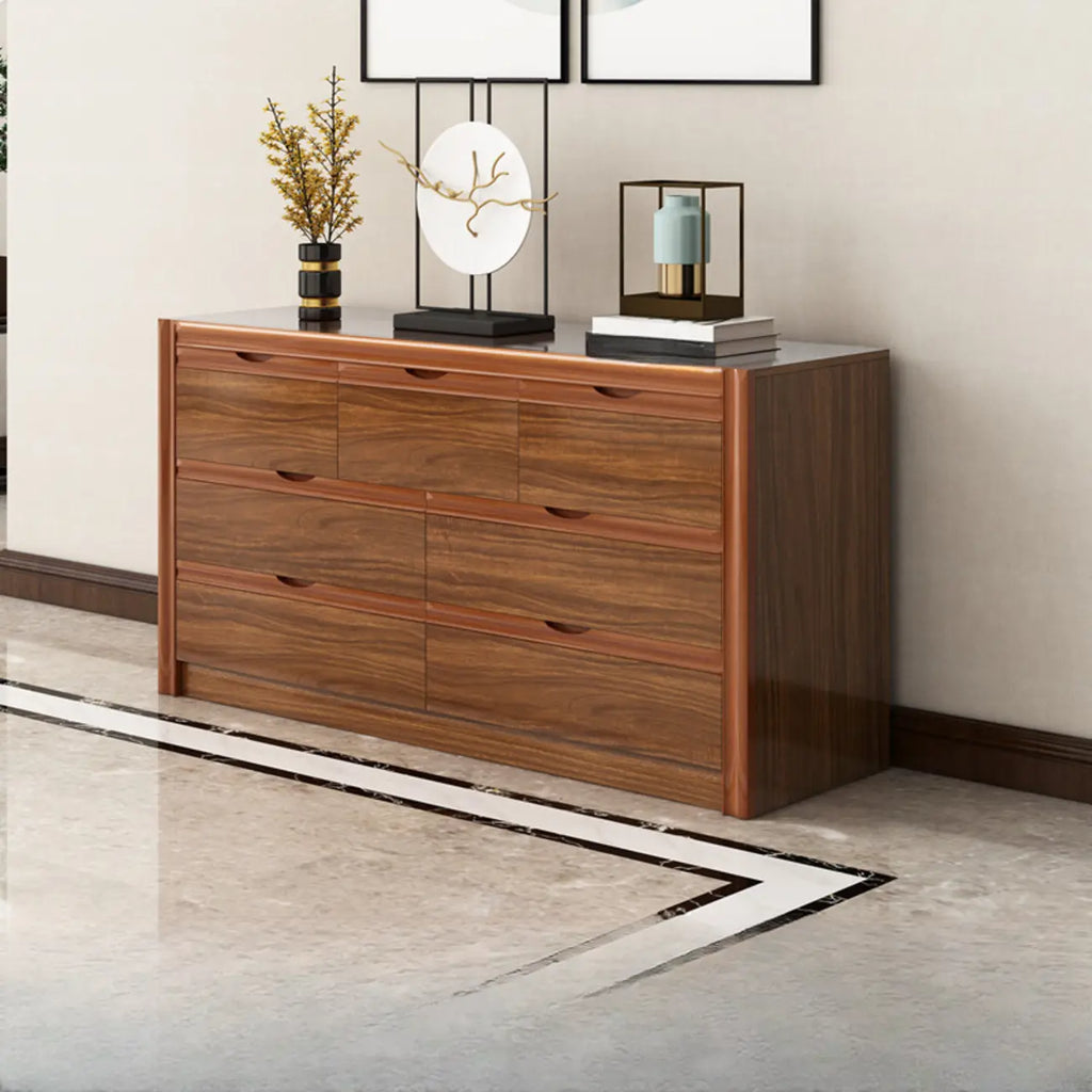 Modish Accent Cabinet for Living Room with Multiple Drawers