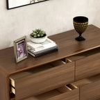 Modish Accent Cabinet for Living Room with Multiple Drawers