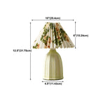 Country Style Pleated Shade Ceramic Table Lamp