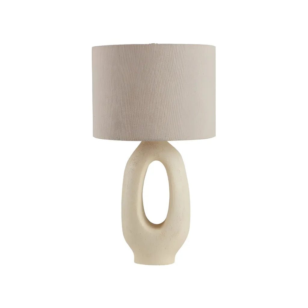 Art Deco Cylinder Shade Resin Base Table Lamp for Bedroom