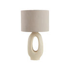 Art Deco Cylinder Shade Resin Base Table Lamp for Bedroom