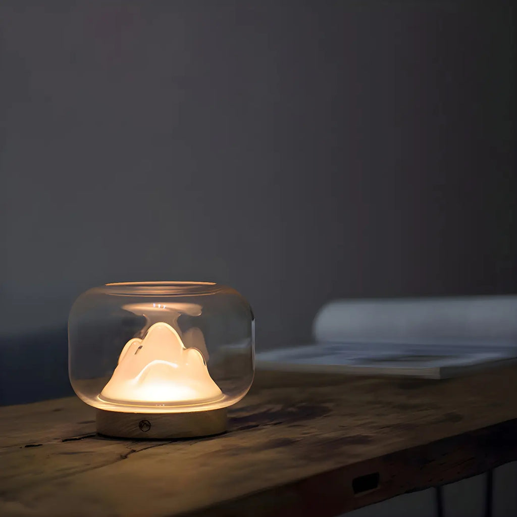 Unique Clear Glass Table Lamp Rechargeable for Bedroom