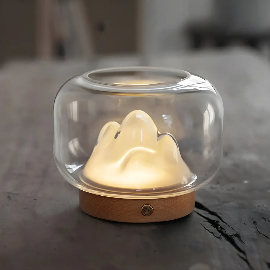 Unique Clear Glass Table Lamp Rechargeable for Bedroom