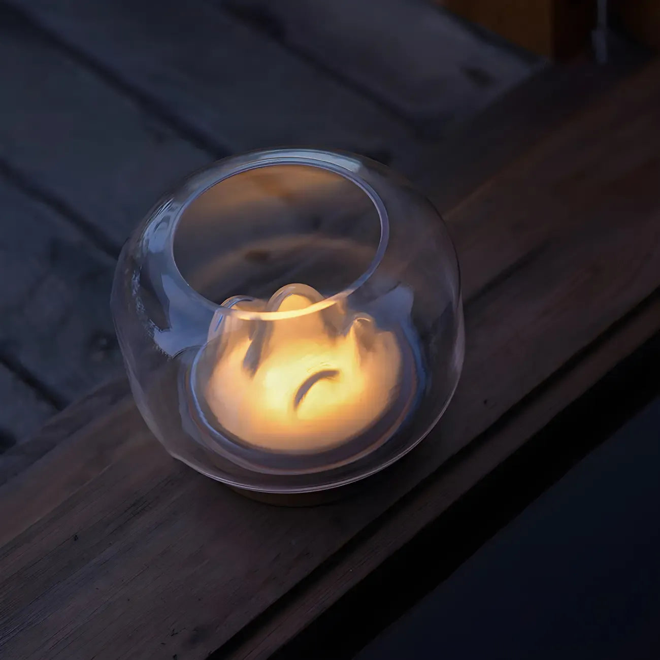 Unique Clear Glass Table Lamp Rechargeable for Bedroom