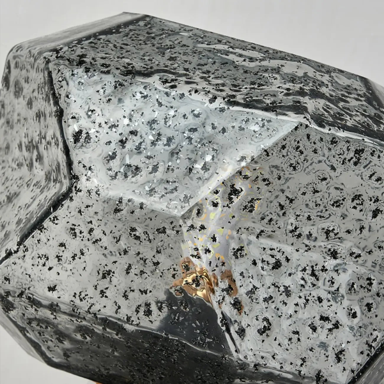 Geometric Caramel Glass Table Lamp for Living Room