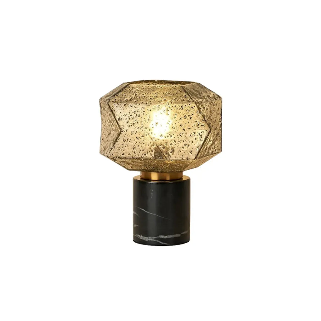 Geometric Caramel Glass Table Lamp for Living Room