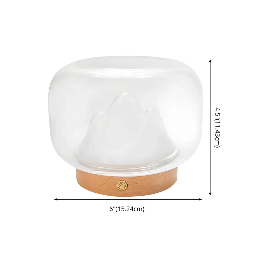 Unique Clear Glass Table Lamp Rechargeable for Bedroom