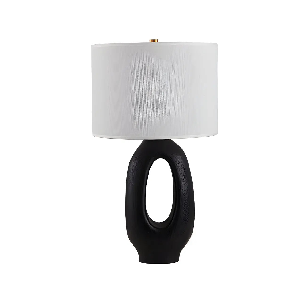 Art Deco Cylinder Shade Resin Base Table Lamp for Bedroom