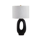 Art Deco Cylinder Shade Resin Base Table Lamp for Bedroom