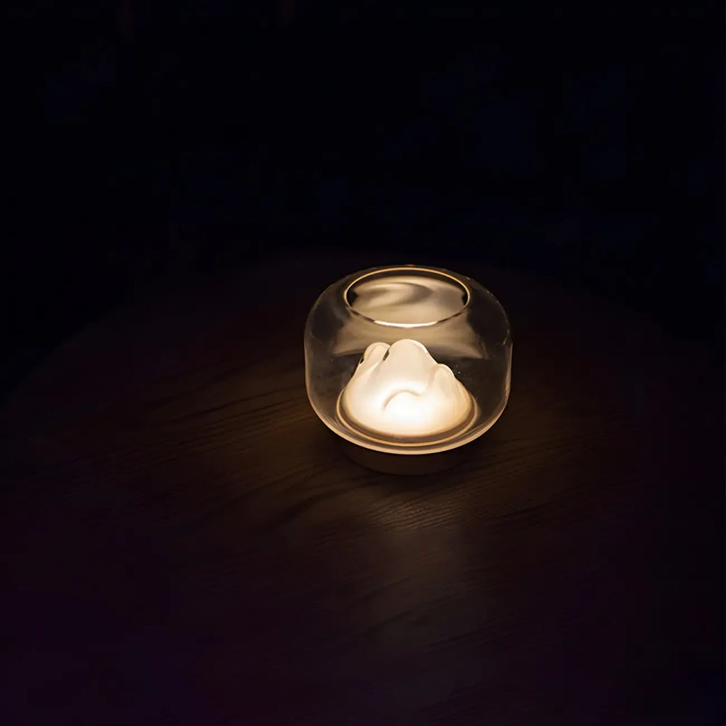 Unique Clear Glass Table Lamp Rechargeable for Bedroom