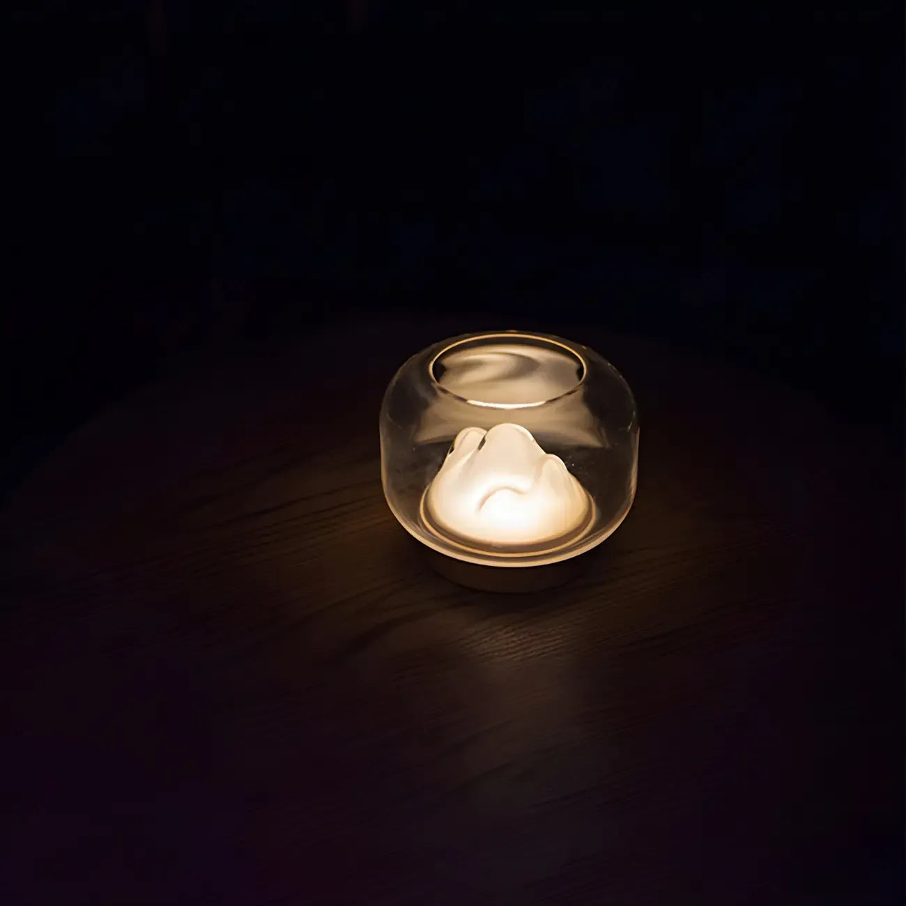 Unique Clear Glass Table Lamp Rechargeable for Bedroom