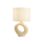 Art Deco Cylinder Shade Resin Base Table Lamp for Bedroom