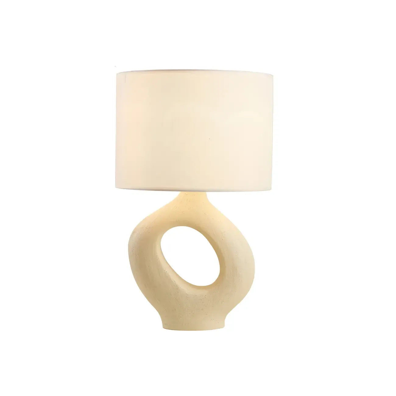 Art Deco Cylinder Shade Resin Base Table Lamp for Bedroom