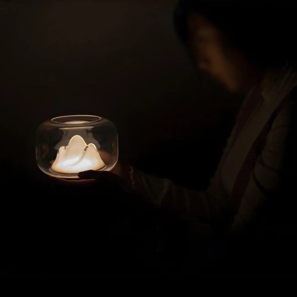 Unique Clear Glass Table Lamp Rechargeable for Bedroom