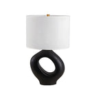 Art Deco Cylinder Shade Resin Base Table Lamp for Bedroom