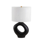 Art Deco Cylinder Shade Resin Base Table Lamp for Bedroom