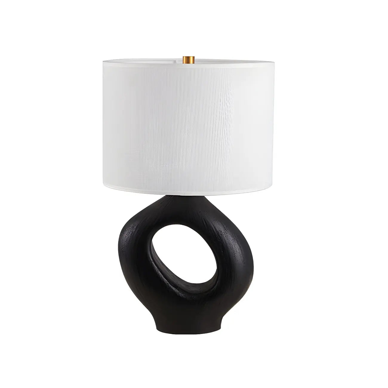 Art Deco Cylinder Shade Resin Base Table Lamp for Bedroom