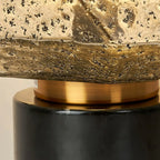 Geometric Caramel Glass Table Lamp for Living Room