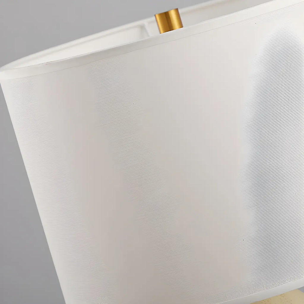 Art Deco Cylinder Shade Resin Base Table Lamp for Bedroom