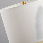 Art Deco Cylinder Shade Resin Base Table Lamp for Bedroom