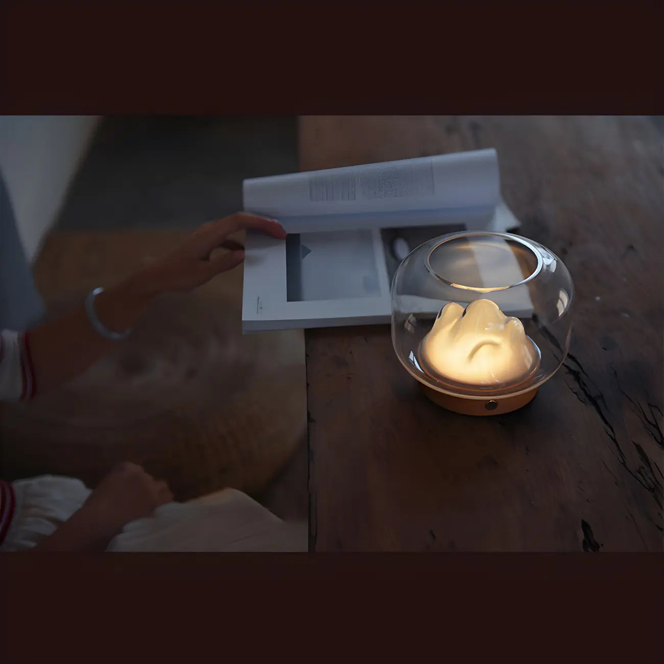 Unique Clear Glass Table Lamp Rechargeable for Bedroom