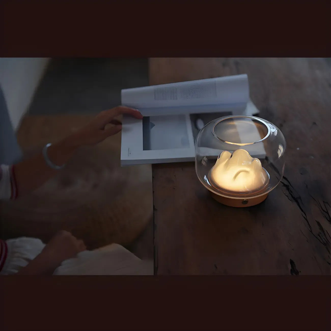 Unique Clear Glass Table Lamp Rechargeable for Bedroom