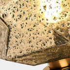 Geometric Caramel Glass Table Lamp for Living Room
