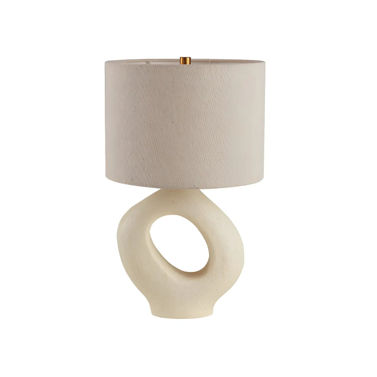 Art Deco Cylinder Shade Resin Base Table Lamp for Bedroom