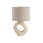 Art Deco Cylinder Shade Resin Base Table Lamp for Bedroom