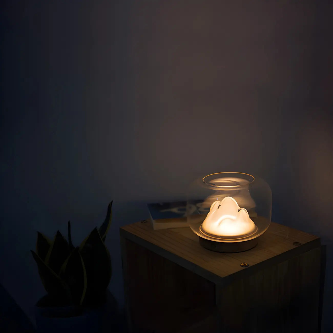 Unique Clear Glass Table Lamp Rechargeable for Bedroom