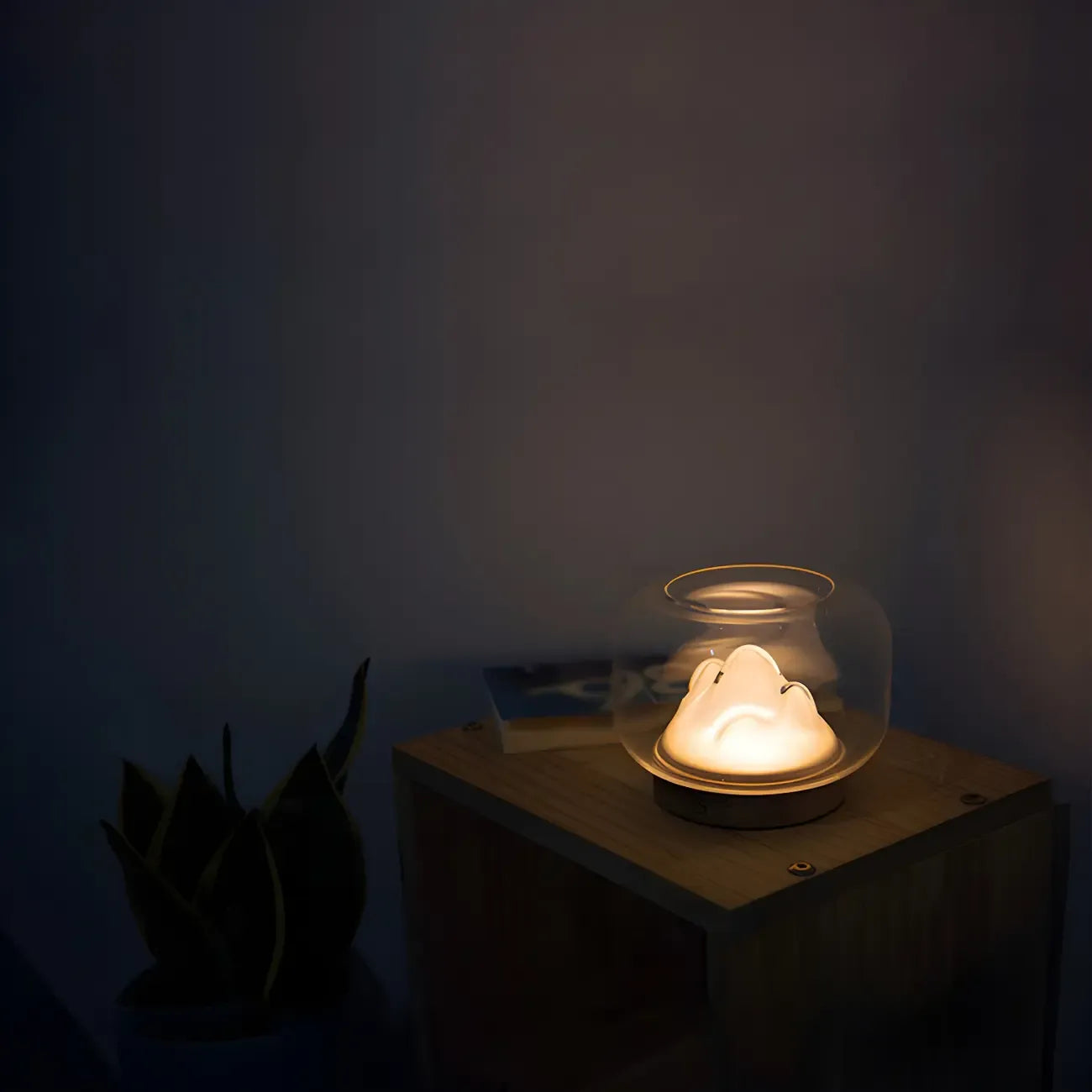 Unique Clear Glass Table Lamp Rechargeable for Bedroom