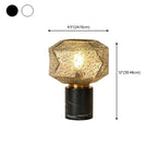 Geometric Caramel Glass Table Lamp for Living Room