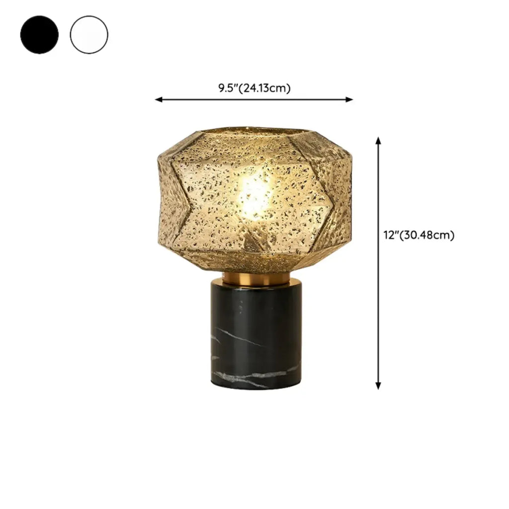 Geometric Caramel Glass Table Lamp for Living Room