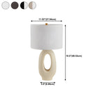 Art Deco Cylinder Shade Resin Base Table Lamp for Bedroom