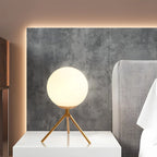 Minimalist Glass Globe Metal Night Table Lamp for Bedroom