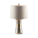 Sleek Nickel Barrel Table Lamp for Living Room