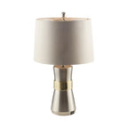 Sleek Nickel Barrel Table Lamp for Living Room