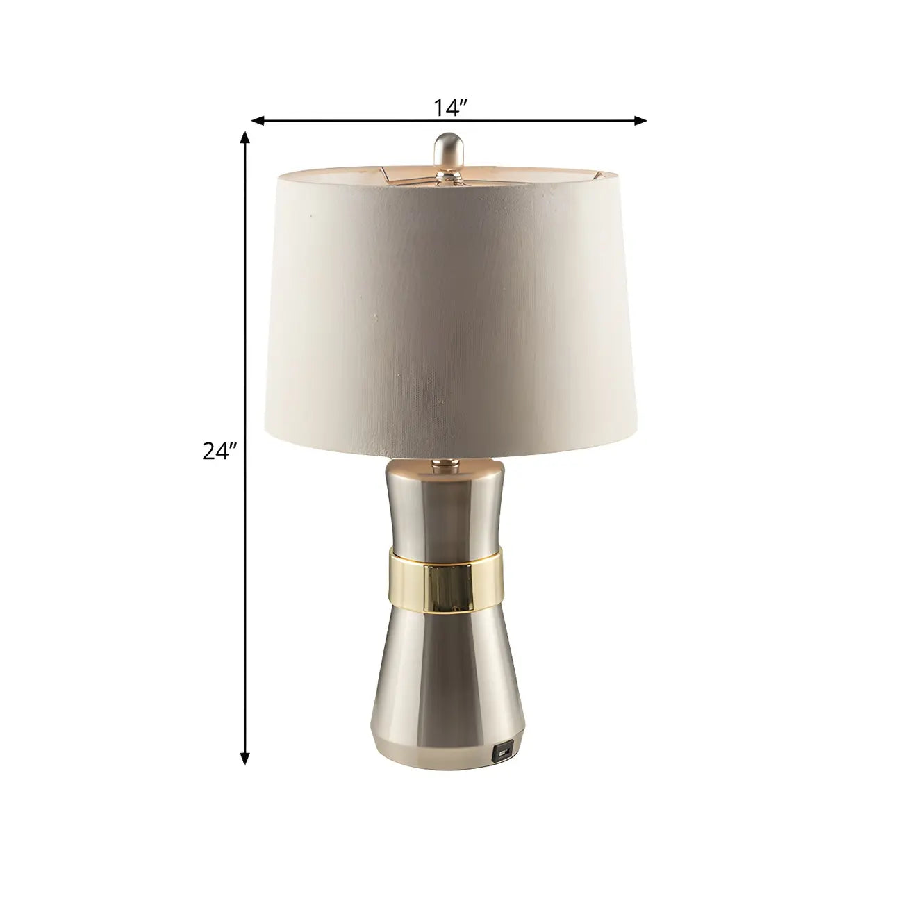Sleek Nickel Barrel Table Lamp for Living Room
