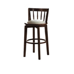 Mid-century Modern Wooden Swivel Bar Stool Upholstered