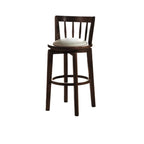 Mid-century Modern Wooden Swivel Bar Stool Upholstered