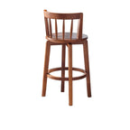 Mid-century Modern Wooden Swivel Bar Stool Upholstered