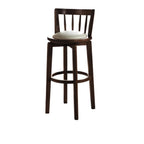 Mid-century Modern Wooden Swivel Bar Stool Upholstered
