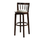 Mid-century Modern Wooden Swivel Bar Stool Upholstered