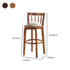 Mid-century Modern Wooden Swivel Bar Stool Upholstered